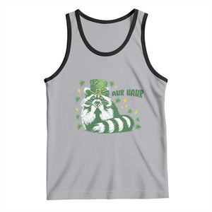 AUR Naur Raccoon St Patricks Day Meme Tank Top Funny Sarcastic Oh No Australian Accent TS14 Athletic Heather Black Print Your Wear