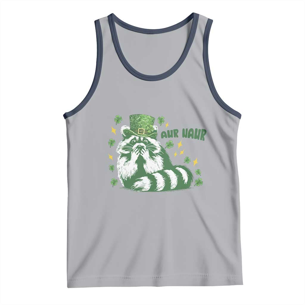AUR Naur Raccoon St Patricks Day Meme Tank Top Funny Sarcastic Oh No Australian Accent TS14 Athletic Heather Navy Print Your Wear