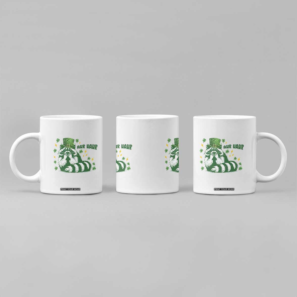 AUR Naur Raccoon St Patricks Day Meme Coffee Mug Funny Sarcastic Oh No Australian Accent TS14 Print Your Wear
