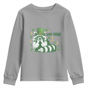 AUR Naur Raccoon St Patricks Day Meme Youth Sweatshirt Funny Sarcastic Oh No Australian Accent TS14 Sport Gray Print Your Wear