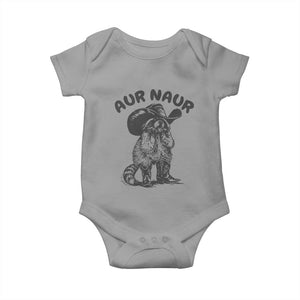 AUR Naur Cowboy Raccoon Meme Baby Onesie Funny Sarcastic Oh No Australian Accent TS14 Sport Gray Print Your Wear