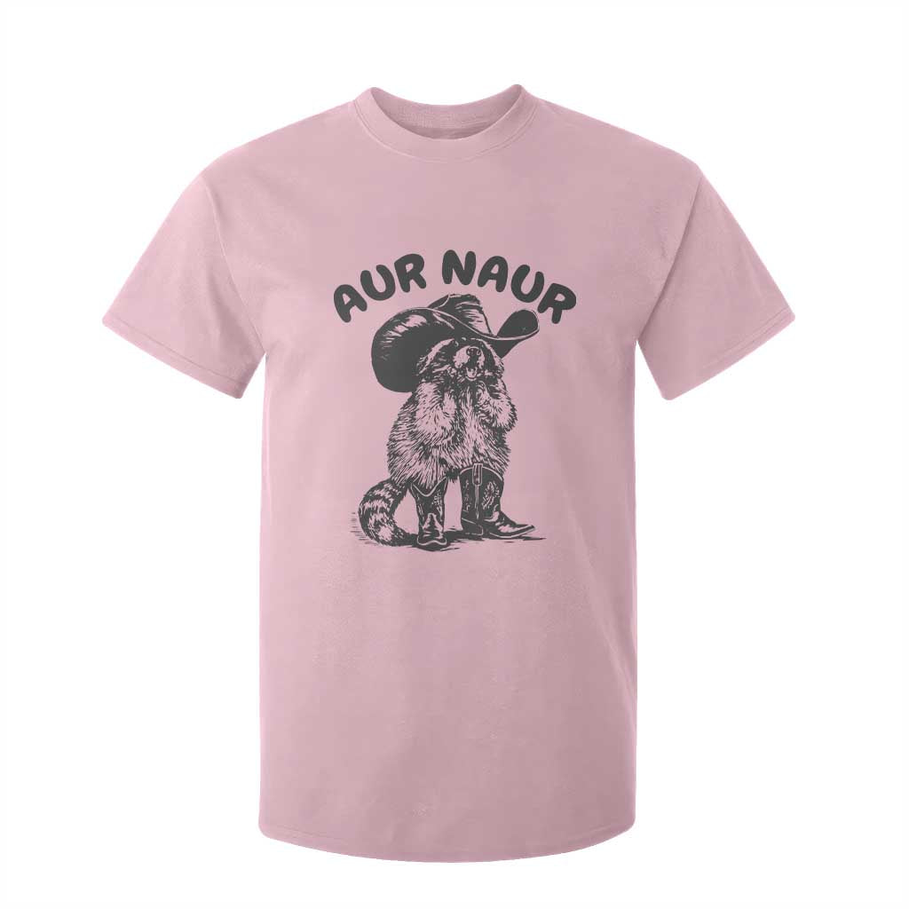 AUR Naur Cowboy Raccoon Meme T Shirt For Kid Funny Sarcastic Oh No Australian Accent TS14 Light Pink Print Your Wear