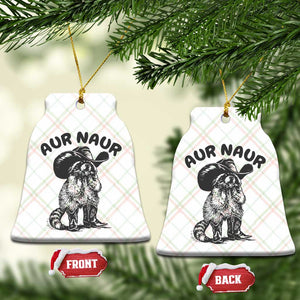 AUR Naur Cowboy Raccoon Meme Ceramic Ornament Funny Sarcastic Oh No Australian Accent TS14 Print Your Wear