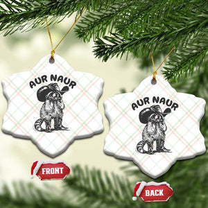 AUR Naur Cowboy Raccoon Meme Ceramic Ornament Funny Sarcastic Oh No Australian Accent TS14 Print Your Wear