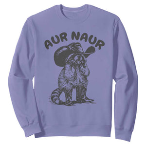 AUR Naur Cowboy Raccoon Meme Sweatshirt Funny Sarcastic Oh No Australian Accent TS14 Violet Print Your Wear