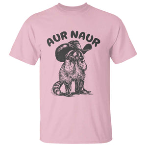 AUR Naur Cowboy Raccoon Meme T Shirt Funny Sarcastic Oh No Australian Accent TS14 Light Pink Print Your Wear