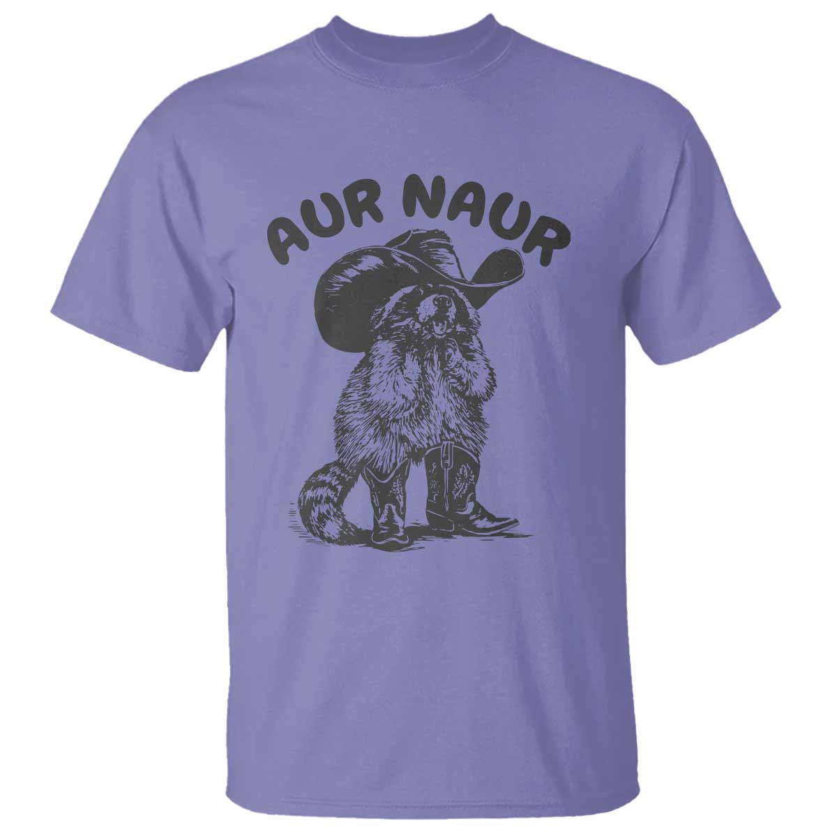 AUR Naur Cowboy Raccoon Meme T Shirt Funny Sarcastic Oh No Australian Accent TS14 Violet Print Your Wear