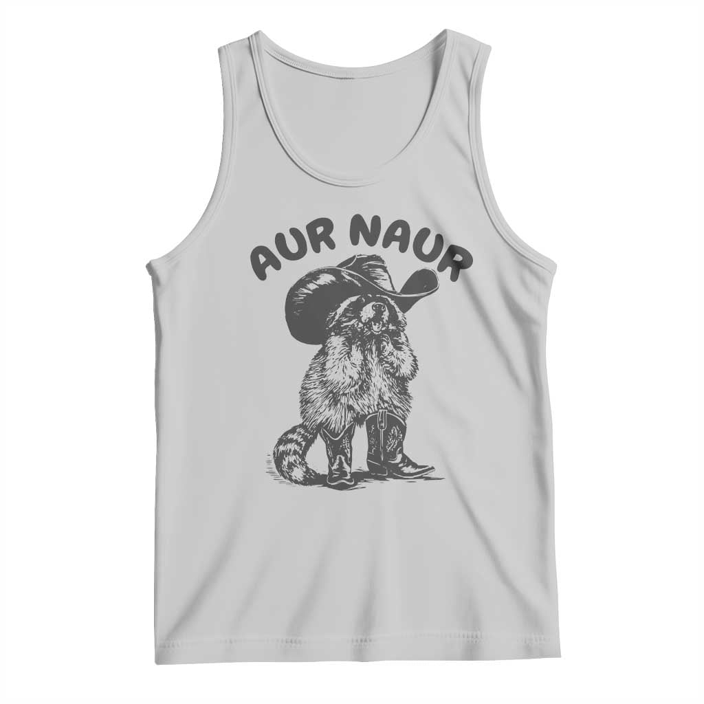 AUR Naur Cowboy Raccoon Meme Tank Top Funny Sarcastic Oh No Australian Accent TS14 Ash Print Your Wear