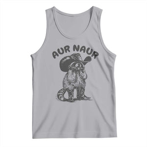 AUR Naur Cowboy Raccoon Meme Tank Top Funny Sarcastic Oh No Australian Accent TS14 Athletic Heather Print Your Wear