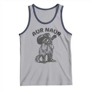 AUR Naur Cowboy Raccoon Meme Tank Top Funny Sarcastic Oh No Australian Accent TS14 Athletic Heather Navy Print Your Wear