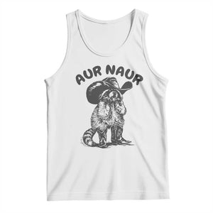 AUR Naur Cowboy Raccoon Meme Tank Top Funny Sarcastic Oh No Australian Accent TS14 White Print Your Wear
