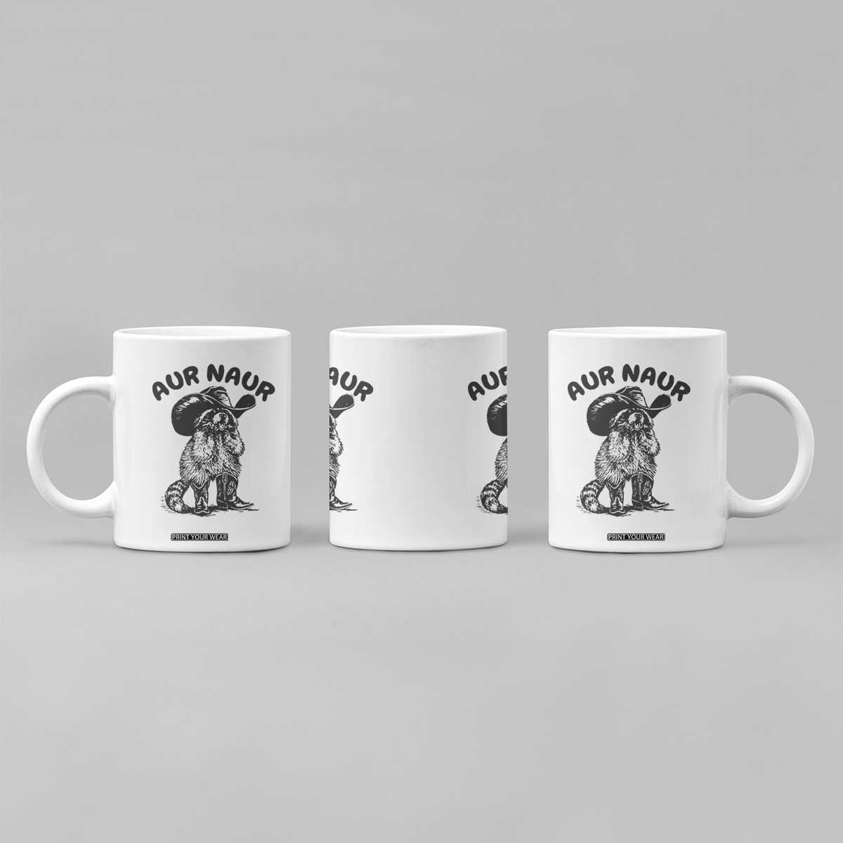 AUR Naur Cowboy Raccoon Meme Coffee Mug Funny Sarcastic Oh No Australian Accent TS14 Print Your Wear