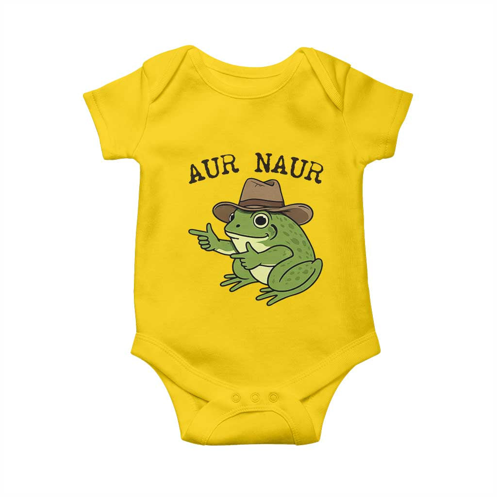 AUR Naur Cowboy Frog Meme Baby Onesie Funny Sarcastic Oh No Australian Accent TS14 Daisy Print Your Wear