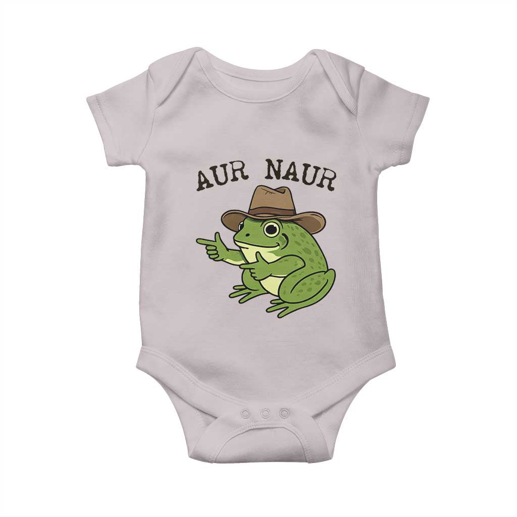 AUR Naur Cowboy Frog Meme Baby Onesie Funny Sarcastic Oh No Australian Accent TS14 Ice Gray Print Your Wear