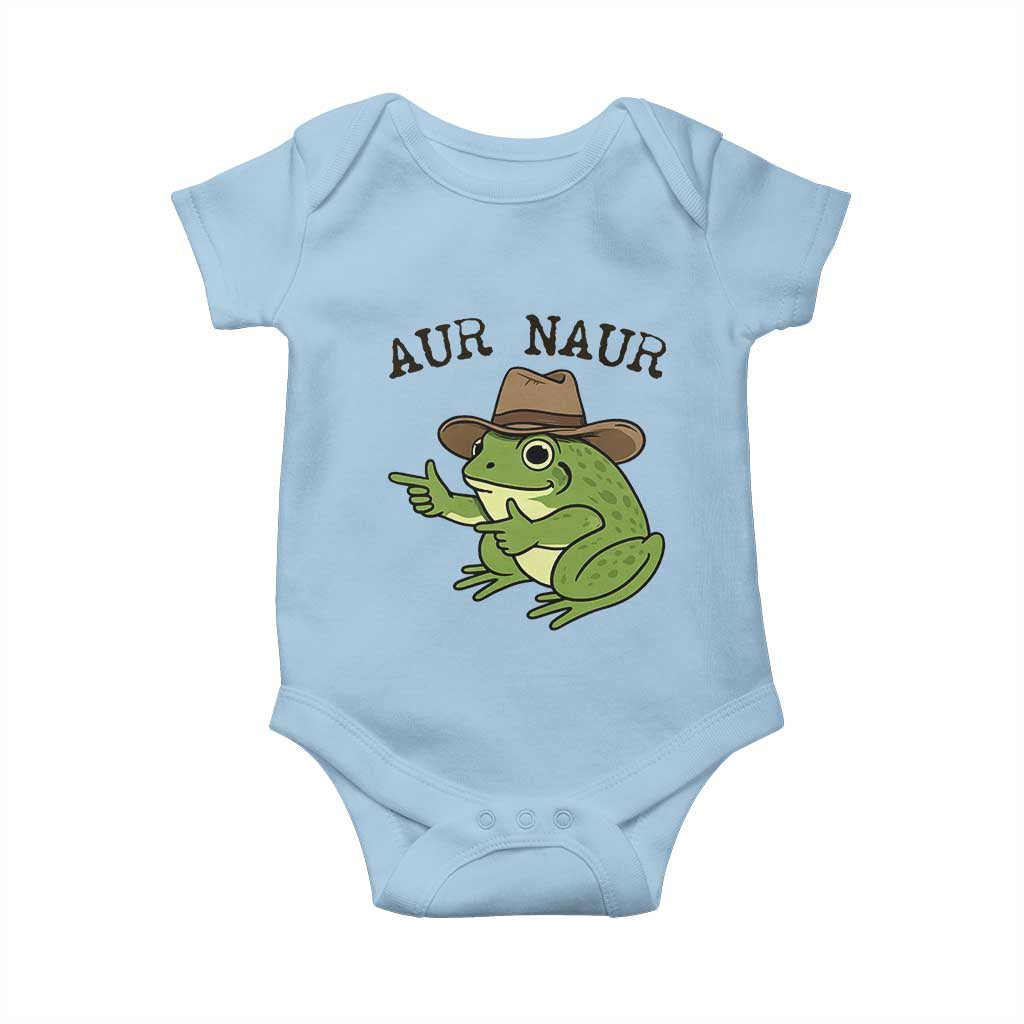 AUR Naur Cowboy Frog Meme Baby Onesie Funny Sarcastic Oh No Australian Accent TS14 Light Blue Print Your Wear