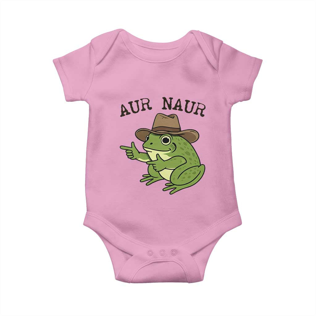 AUR Naur Cowboy Frog Meme Baby Onesie Funny Sarcastic Oh No Australian Accent TS14 Light Pink Print Your Wear