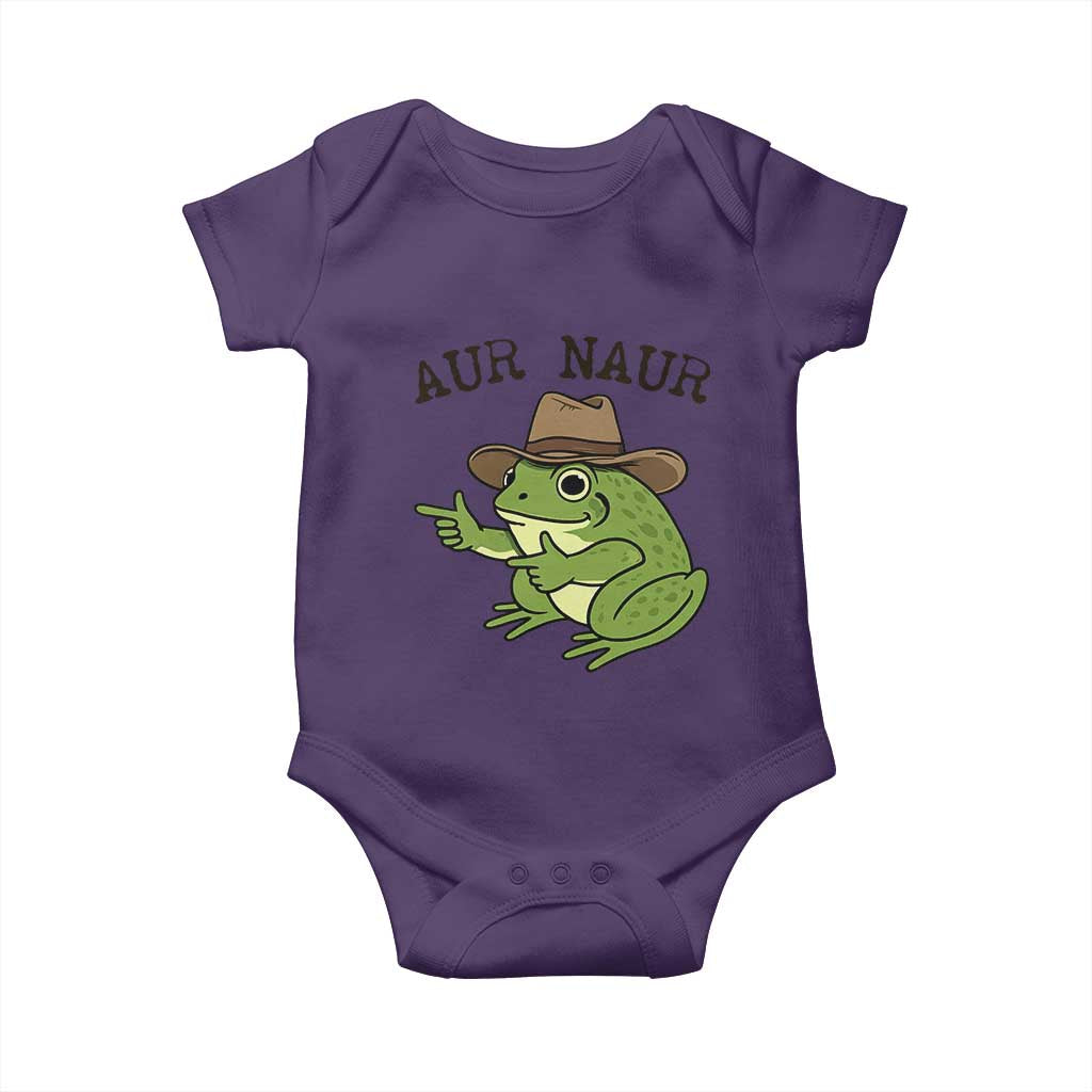 AUR Naur Cowboy Frog Meme Baby Onesie Funny Sarcastic Oh No Australian Accent TS14 Purple Print Your Wear