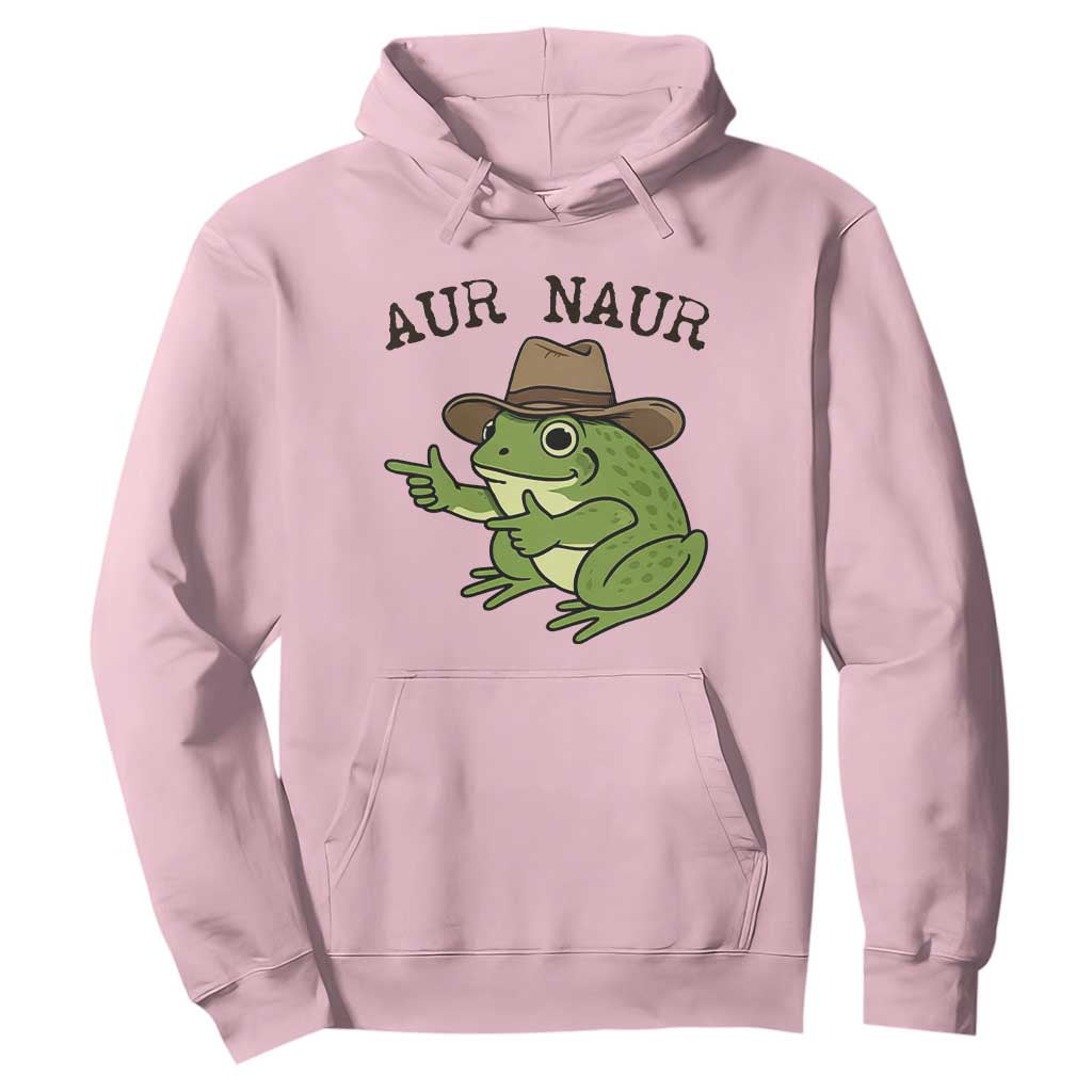 AUR Naur Cowboy Frog Meme Hoodie Funny Sarcastic Oh No Australian Accent TS14 Light Pink Print Your Wear