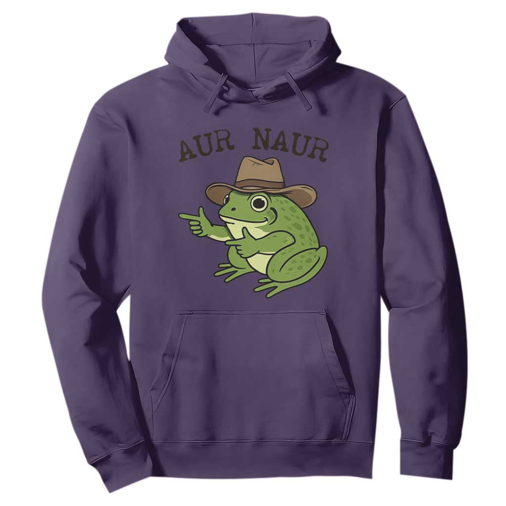 AUR Naur Cowboy Frog Meme Hoodie Funny Sarcastic Oh No Australian Accent TS14 Purple Print Your Wear