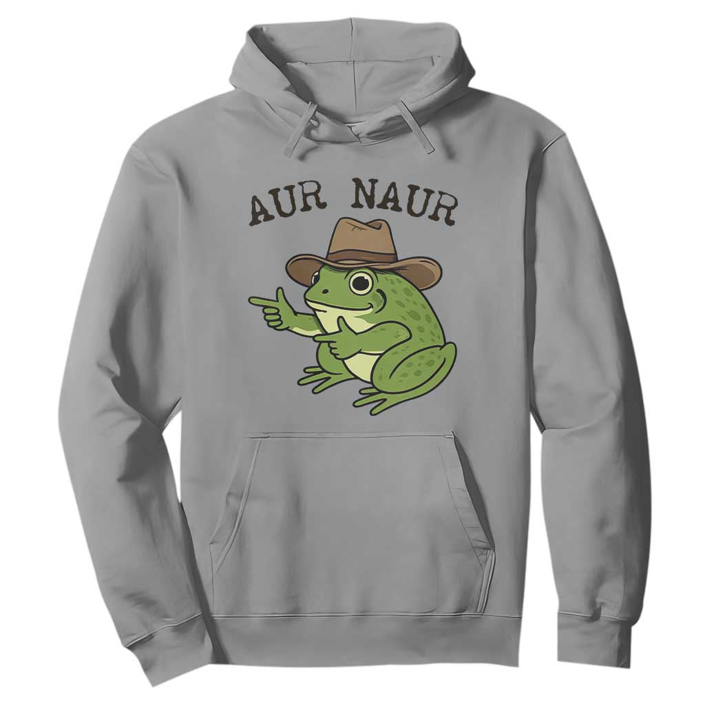 AUR Naur Cowboy Frog Meme Hoodie Funny Sarcastic Oh No Australian Accent TS14 Sport Gray Print Your Wear