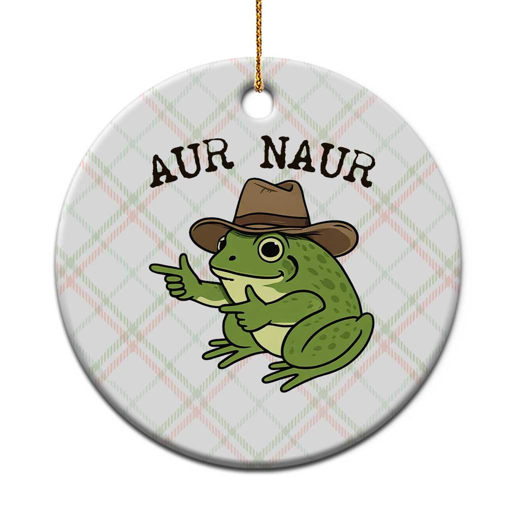 AUR Naur Cowboy Frog Meme Ceramic Ornament Funny Sarcastic Oh No Australian Accent TS14 1pc Christmas Plaid Print Your Wear
