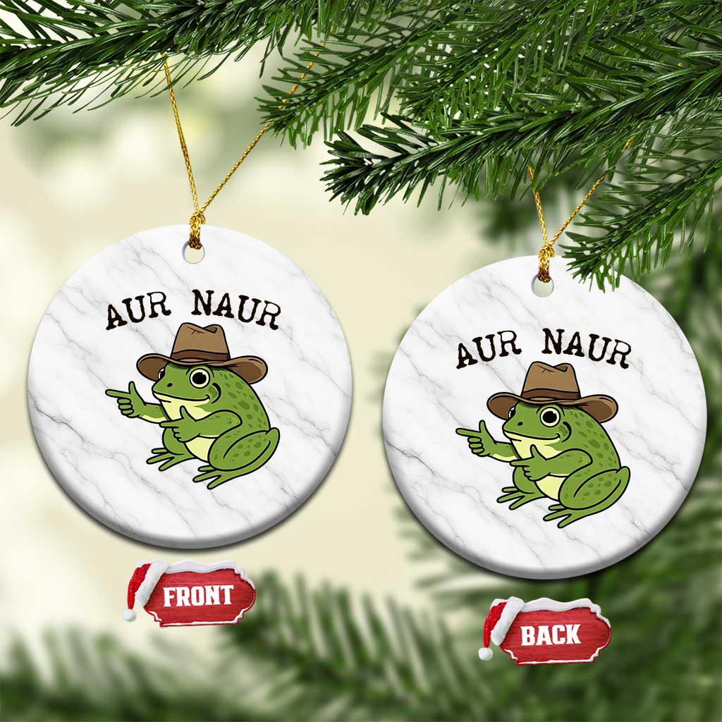 AUR Naur Cowboy Frog Meme Ceramic Ornament Funny Sarcastic Oh No Australian Accent TS14 1pc White Marble Print Your Wear