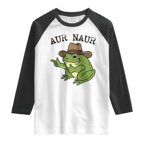 AUR Naur Cowboy Frog Meme Raglan Shirt Funny Sarcastic Oh No Australian Accent TS14 White Black Print Your Wear