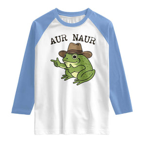AUR Naur Cowboy Frog Meme Raglan Shirt Funny Sarcastic Oh No Australian Accent TS14 White Carolina Blue Print Your Wear