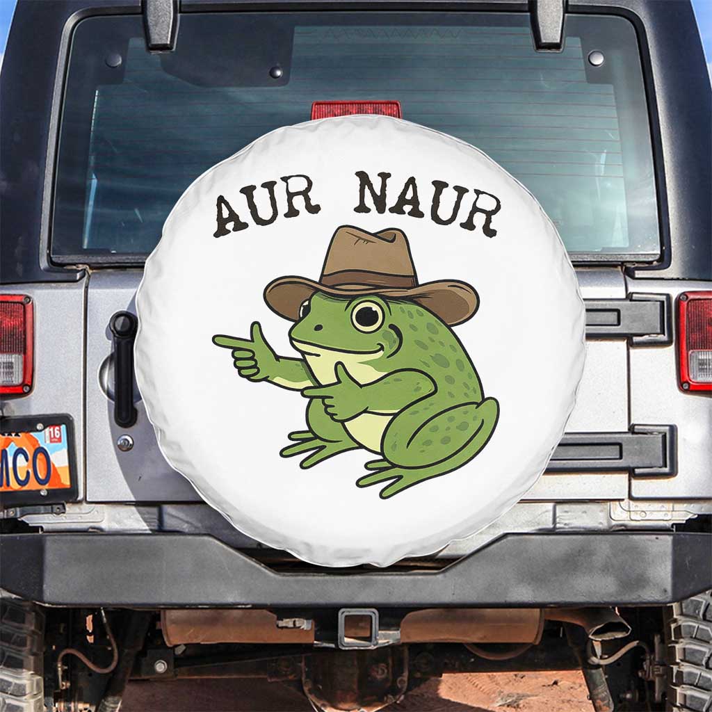 AUR Naur Cowboy Frog Meme Spare Tire Cover Funny Sarcastic Oh No Australian Accent TS14 No hole White Print Your Wear