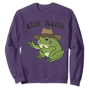 AUR Naur Cowboy Frog Meme Sweatshirt Funny Sarcastic Oh No Australian Accent TS14 Purple Print Your Wear