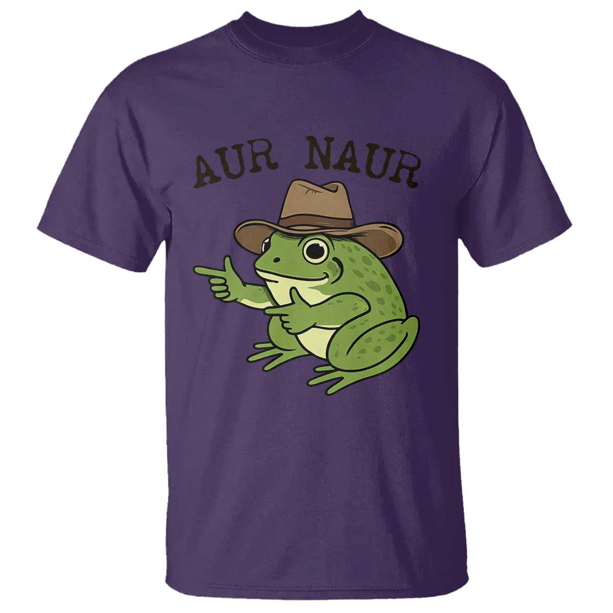 AUR Naur Cowboy Frog Meme T Shirt Funny Sarcastic Oh No Australian Accent TS14 Purple Print Your Wear