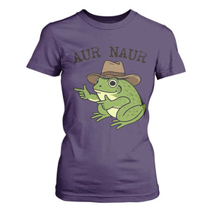 AUR Naur Cowboy Frog Meme T Shirt For Women Funny Sarcastic Oh No Australian Accent TS14 Purple Print Your Wear