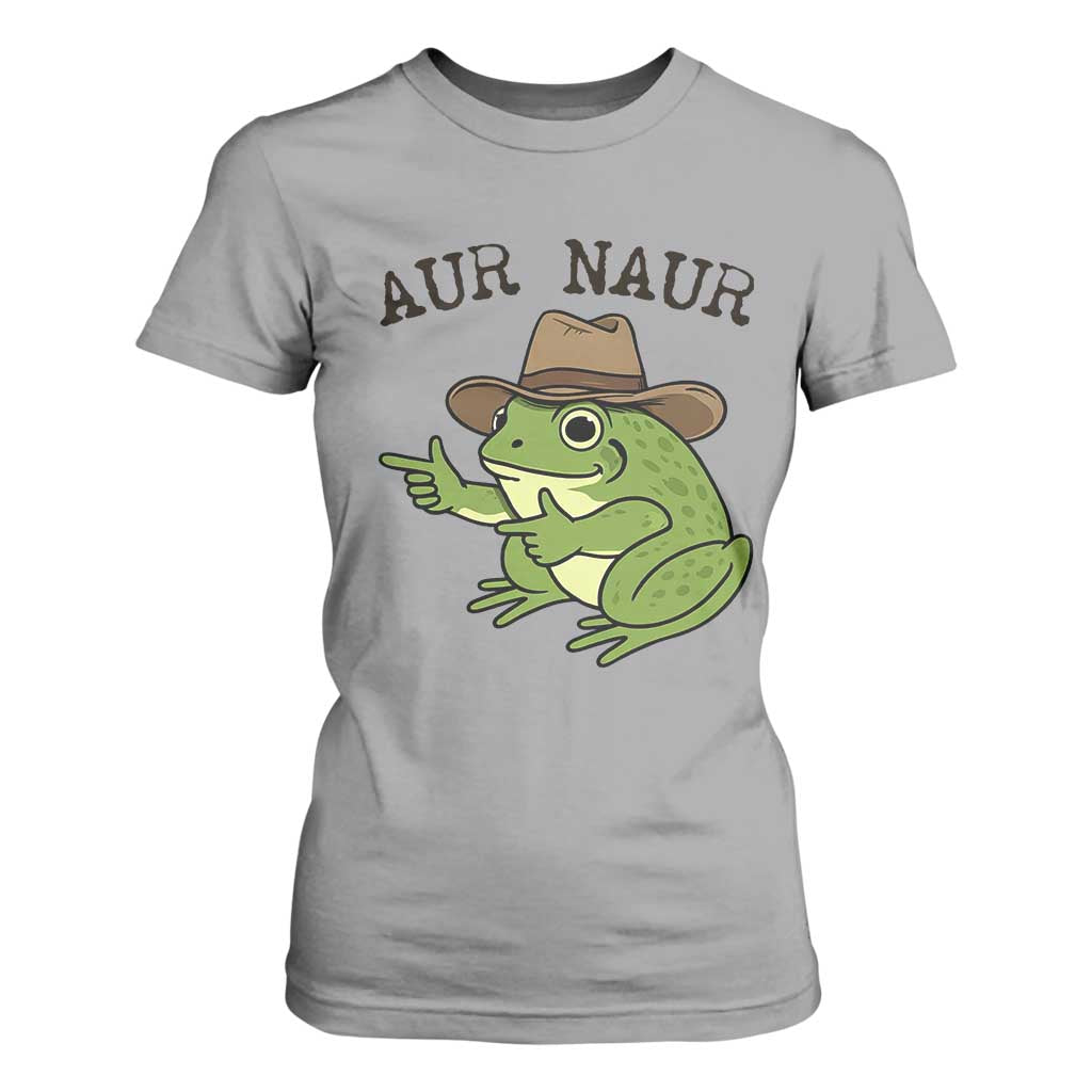 AUR Naur Cowboy Frog Meme T Shirt For Women Funny Sarcastic Oh No Australian Accent TS14 Sport Gray Print Your Wear