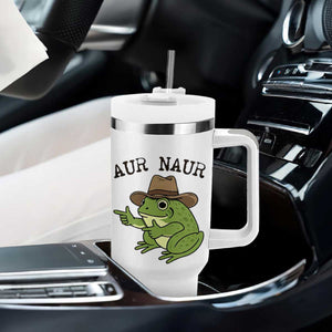 AUR Naur Cowboy Frog Meme Tumbler With Handle Funny Sarcastic Oh No Australian Accent TS14 Print Your Wear