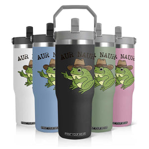 AUR Naur Cowboy Frog Meme Flip Straw Tumbler Funny Sarcastic Oh No Australian Accent TS14 Print Your Wear