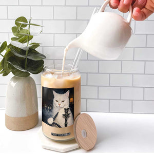 Funny Stoner Cat Glass Can 420 Stoner Smoking Cat Cannabis Lover Meme TS14 Print Your Wear