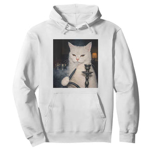 Funny Stoner Cat Hoodie 420 Stoner Smoking Cat Cannabis Lover Meme TS14 White Print Your Wear