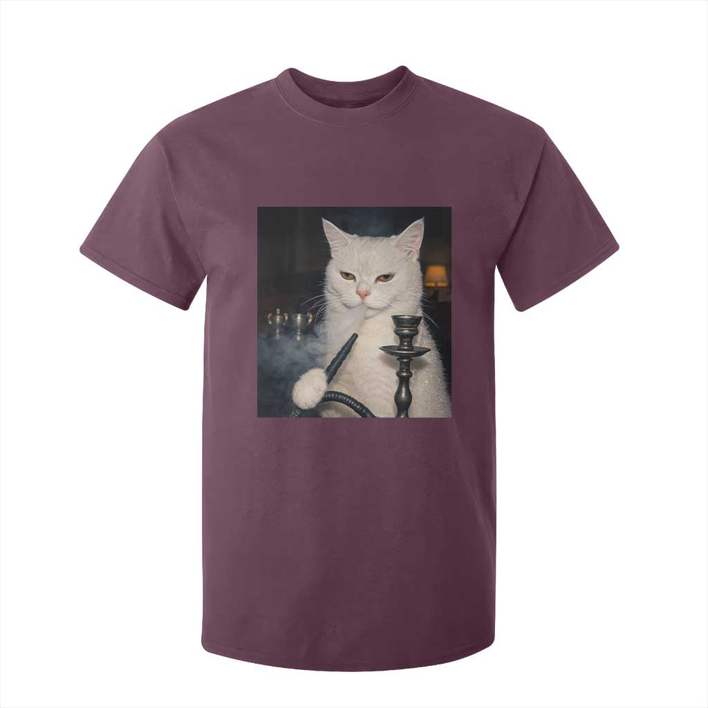 Funny Stoner Cat T Shirt For Kid 420 Stoner Smoking Cat Cannabis Lover Meme TS14 Maroon Print Your Wear