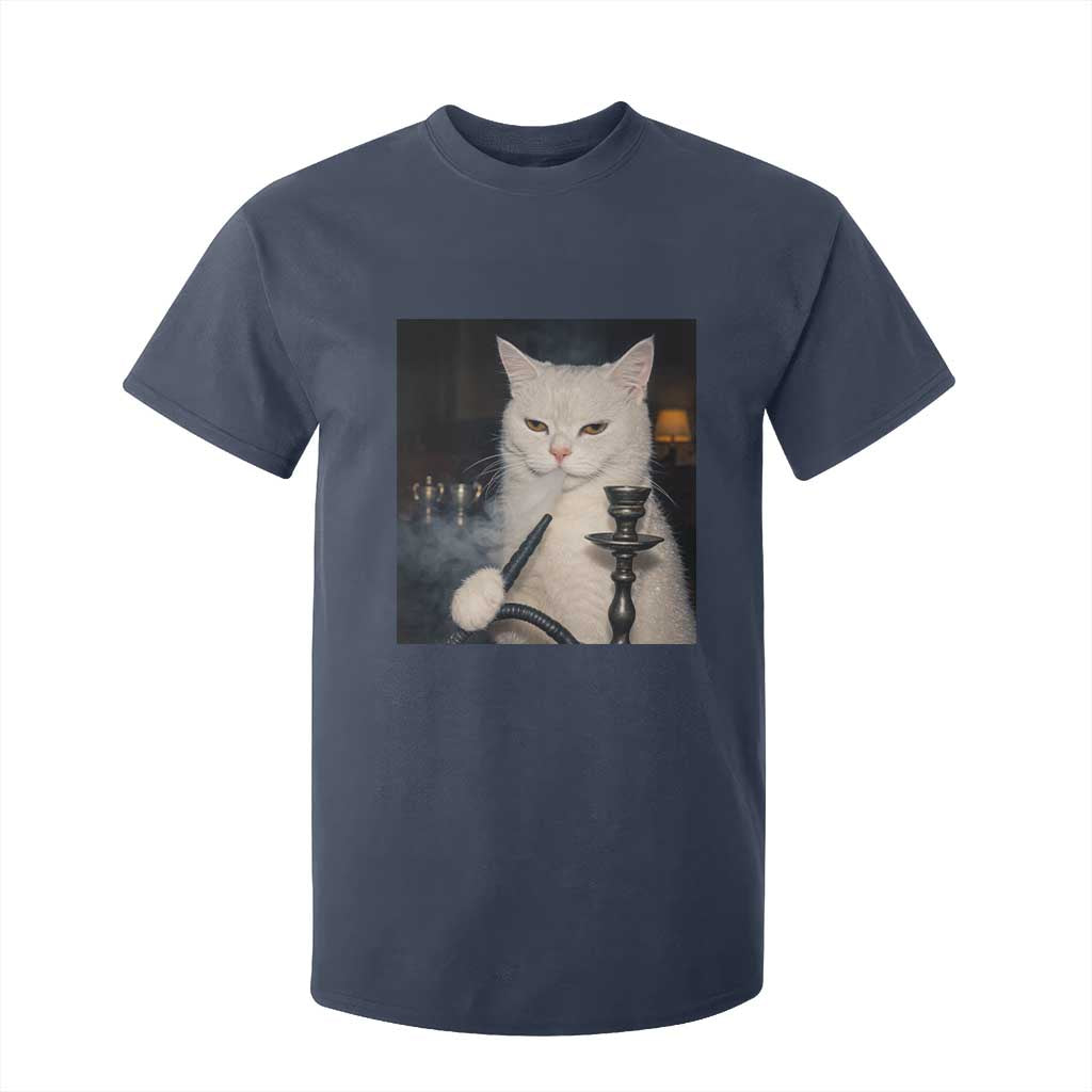 Funny Stoner Cat T Shirt For Kid 420 Stoner Smoking Cat Cannabis Lover Meme TS14 Navy Print Your Wear