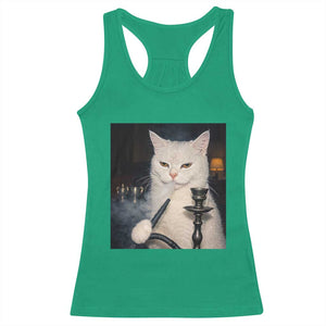 Funny Stoner Cat Racerback Tank Top 420 Stoner Smoking Cat Cannabis Lover Meme TS14 Irish Green Print Your Wear