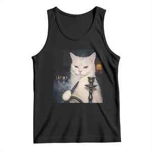 Funny Stoner Cat Tank Top 420 Stoner Smoking Cat Cannabis Lover Meme TS14 Black Print Your Wear