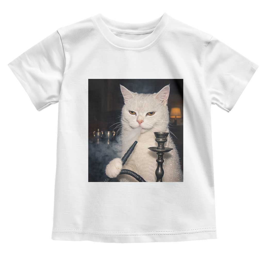 Funny Stoner Cat Toddler T Shirt 420 Stoner Smoking Cat Cannabis Lover Meme TS14 White Print Your Wear