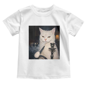 Funny Stoner Cat Toddler T Shirt 420 Stoner Smoking Cat Cannabis Lover Meme TS14 White Print Your Wear