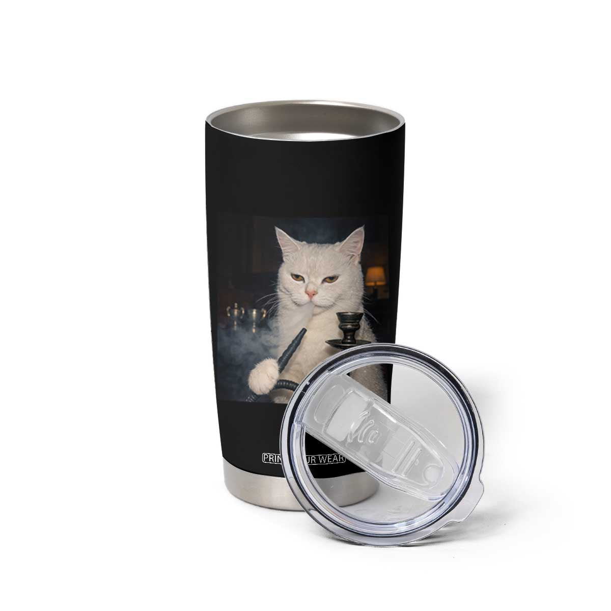 Funny Stoner Cat Tumbler Cup 420 Stoner Smoking Cat Cannabis Lover Meme TS14 Print Your Wear