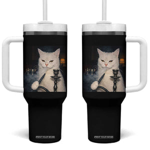 Funny Stoner Cat Tumbler With Handle 420 Stoner Smoking Cat Cannabis Lover Meme TS14 One Size: 40 oz Black Print Your Wear