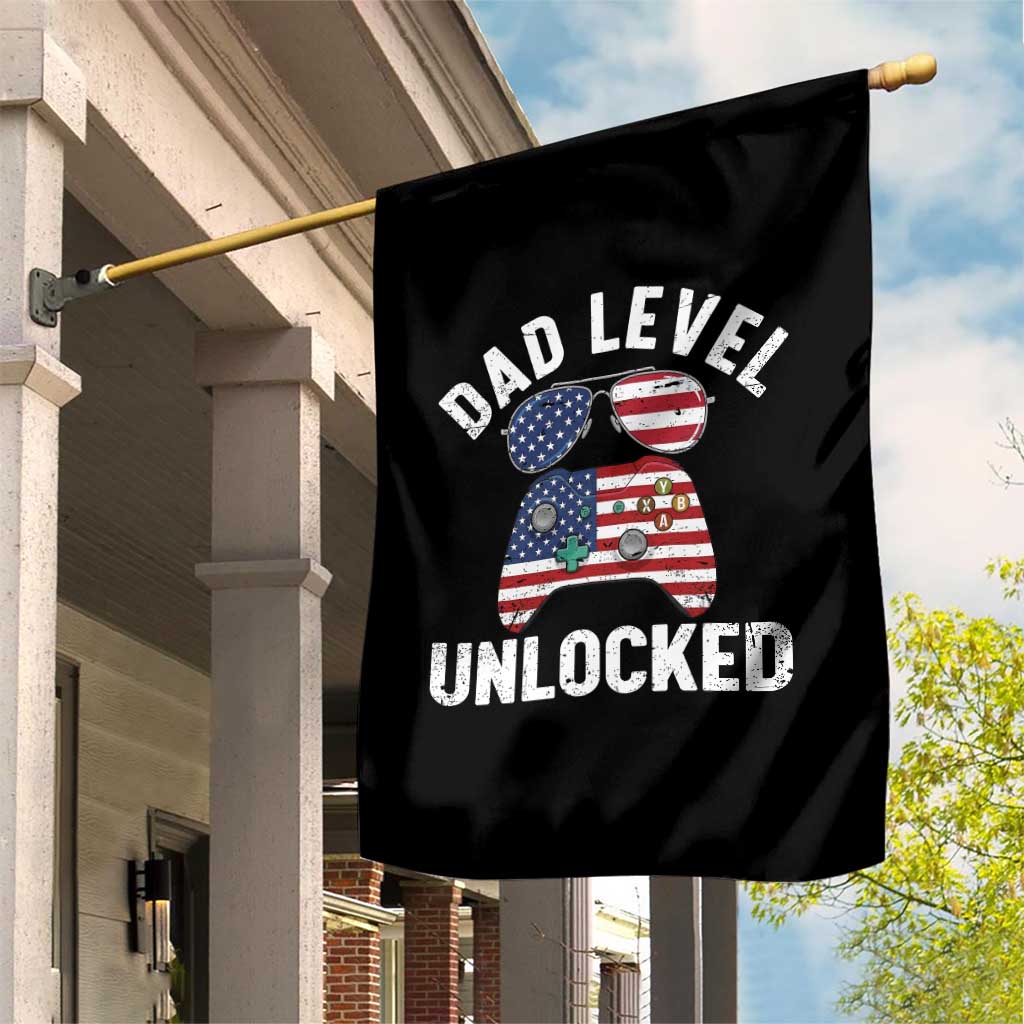 Dad Level Unlocked Garden Flag New Dad Gamer American Flag 4th of July TS14 Print Your Wear