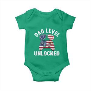 Dad Level Unlocked Baby Onesie New Dad Gamer American Flag 4th of July TS14 Irish Green Print Your Wear