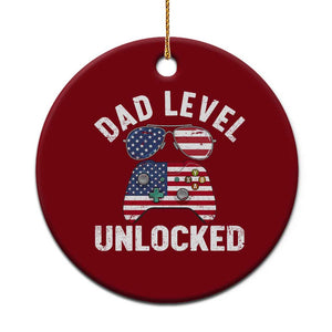 Dad Level Unlocked Ceramic Ornament New Dad Gamer American Flag 4th of July TS14 1pc Red Print Your Wear