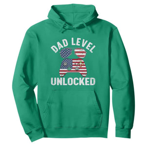 Dad Level Unlocked Hoodie New Dad Gamer American Flag 4th of July TS14 Irish Green Print Your Wear