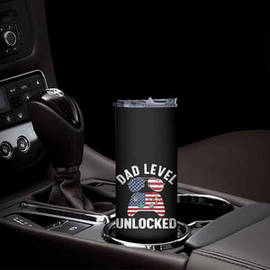 Dad Level Unlocked Skinny Tumbler New Dad Gamer American Flag 4th of July TS14 Print Your Wear